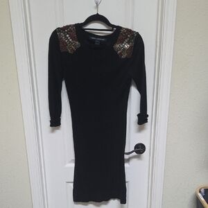 Elegant Black Dress with Beaded Accents